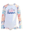 One Piece Hello Summer Floral print Swimwear + Swim Cap for Kids & Toddlers - Little Surprise BoxOne Piece Hello Summer Floral print Swimwear + Swim Cap for Kids & Toddlers