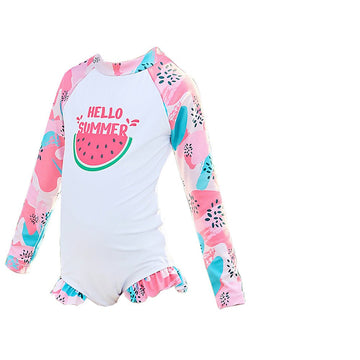 One Piece Summer Watermelon print Swimwear + Swim Cap for Kids & Toddlers - Little Surprise BoxOne Piece Summer Watermelon print Swimwear + Swim Cap for Kids & Toddlers
