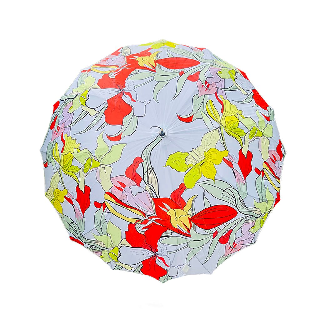 Orange Floral theme Rain & All Season Umbrella for Teens and Adults - Little Surprise BoxOrange Floral theme Rain & All Season Umbrella for Teens and Adults