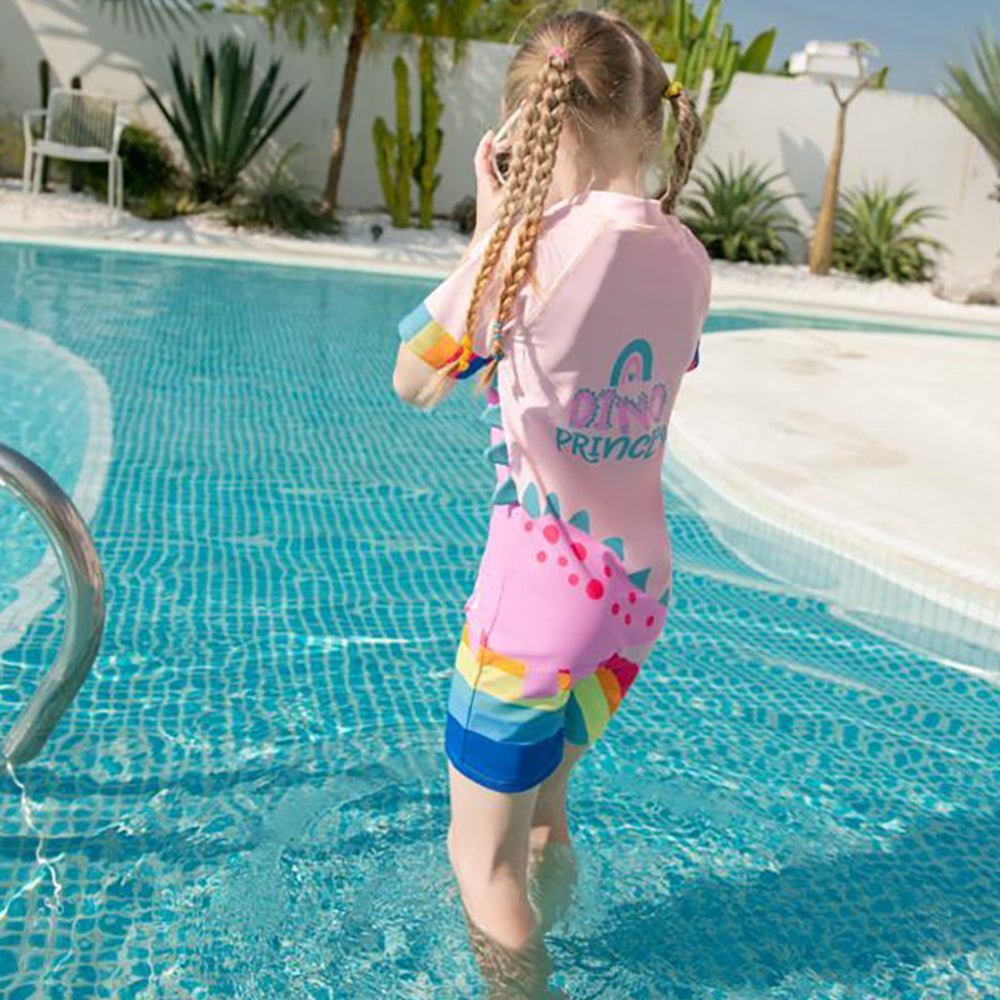 Pink Dino Princess Swimwear/Swimsuit for Kids - Little Surprise BoxPink Dino Princess Swimwear/Swimsuit for Kids - Little Surprise BoxPink Dino Princess Swimwear/Swimsuit for Kids
