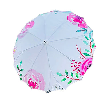 Pink floral Paint Brush theme Rain & All Season Umbrella for Teens and Adults - Little Surprise BoxPink floral Paint Brush theme Rain & All Season Umbrella for Teens and Adults