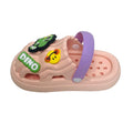Pink Smilie Dino Slip on Clogs, Summer/Monsoon all season Footwear for Toddlers & Kids - Little Surprise BoxPink Smilie Dino Slip on Clogs, Summer/Monsoon all season Footwear for Toddlers & Kids