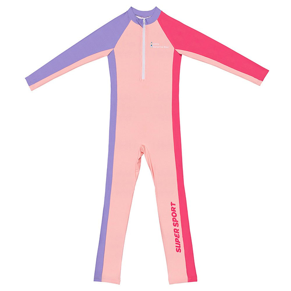 Pink Tri Colour Super Sport Swimwear for Toddlers & Kids with UPF 30+ - Little Surprise BoxPink Tri Colour Super Sport Swimwear for Toddlers & Kids with UPF 30+