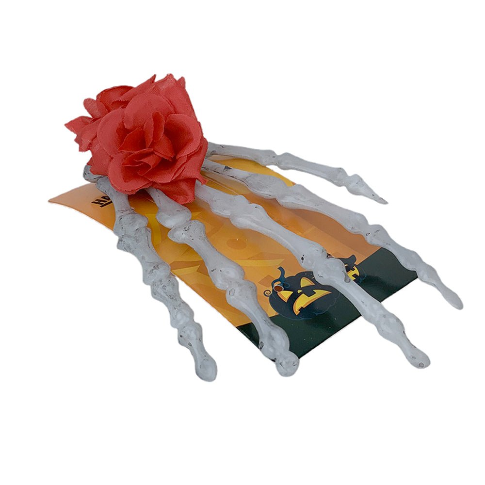 Skeleton hand Unique Hair Accessory for Halloween Party ,Red - Little Surprise BoxSkeleton hand Unique Hair Accessory for Halloween Party ,Red