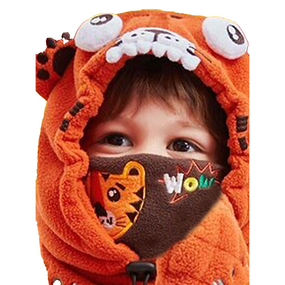Tiger theme Fleece Winter Cap covering Mouth, Neck and Head - Little Surprise BoxTiger theme Fleece Winter Cap covering Mouth, Neck and Head