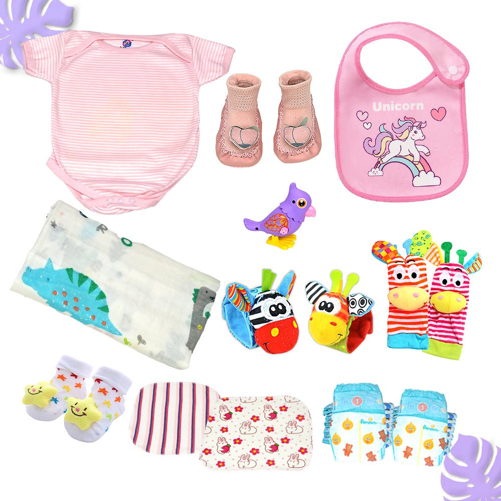 Wooden Pram Hamper for Newborn Baby Girl (0 - 12months) - Little Surprise BoxWooden Pram Hamper for Newborn Baby Girl (0 - 12months)