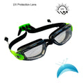 X Factor Black & Green UV protected Unisex Swimming Goggles with attached Ear Plugs for Teens - Little Surprise BoxX Factor Black & Green UV protected Unisex Swimming Goggles with attached Ear Plugs for Teens