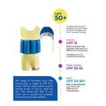 Yellow & Blue Kids Swimsuit with attached Swim Floats +tie up cap in UPF 50+ - Little Surprise BoxYellow & Blue Kids Swimsuit with attached Swim Floats +tie up cap in UPF 50+