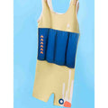 Yellow & Blue Kids Swimsuit with attached Swim Floats +tie up cap in UPF 50+ - Little Surprise BoxYellow & Blue Kids Swimsuit with attached Swim Floats +tie up cap in UPF 50+