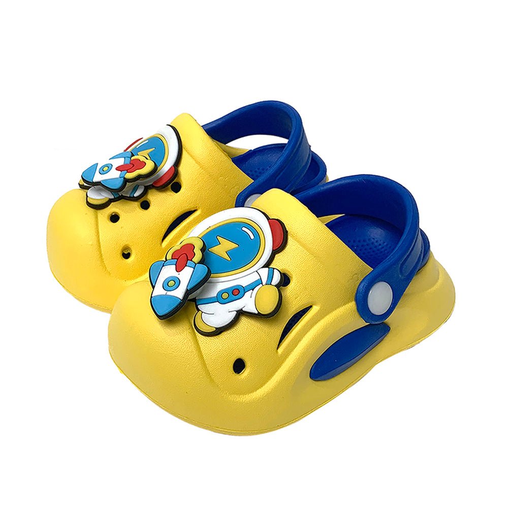 Yellow spinning rocket Slip on Clogs, Summer/Monsoon all season Footwear for Toddlers & Kids - Little Surprise BoxYellow spinning rocket Slip on Clogs, Summer/Monsoon all season Footwear for Toddlers & Kids