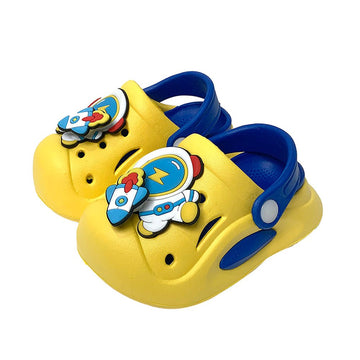 Yellow spinning rocket Slip on Clogs, Summer/Monsoon all season Footwear for Toddlers & Kids - Little Surprise BoxYellow spinning rocket Slip on Clogs, Summer/Monsoon all season Footwear for Toddlers & Kids