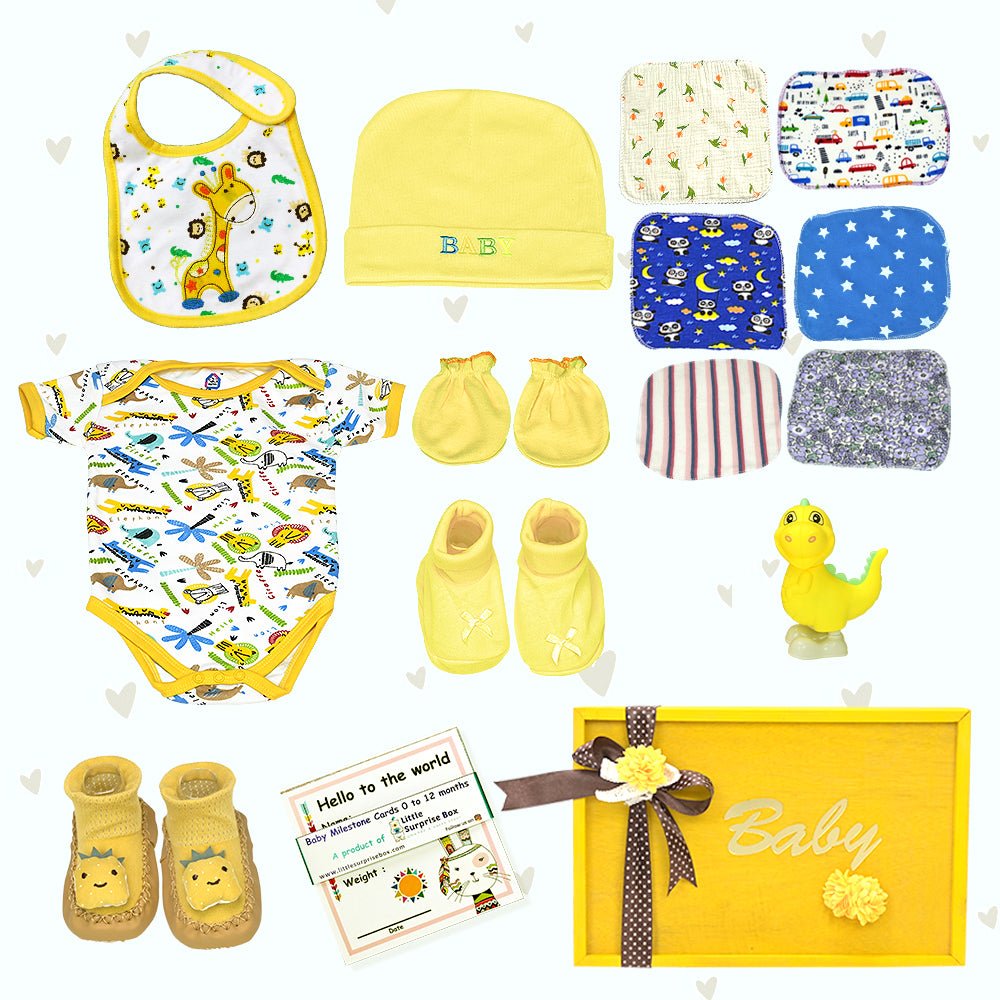 Yellow Sunshine Wooden Baby Shower Box ( Gender Neutral) - Little Surprise BoxYellow Sunshine Wooden Baby Shower Box ( Gender Neutral)