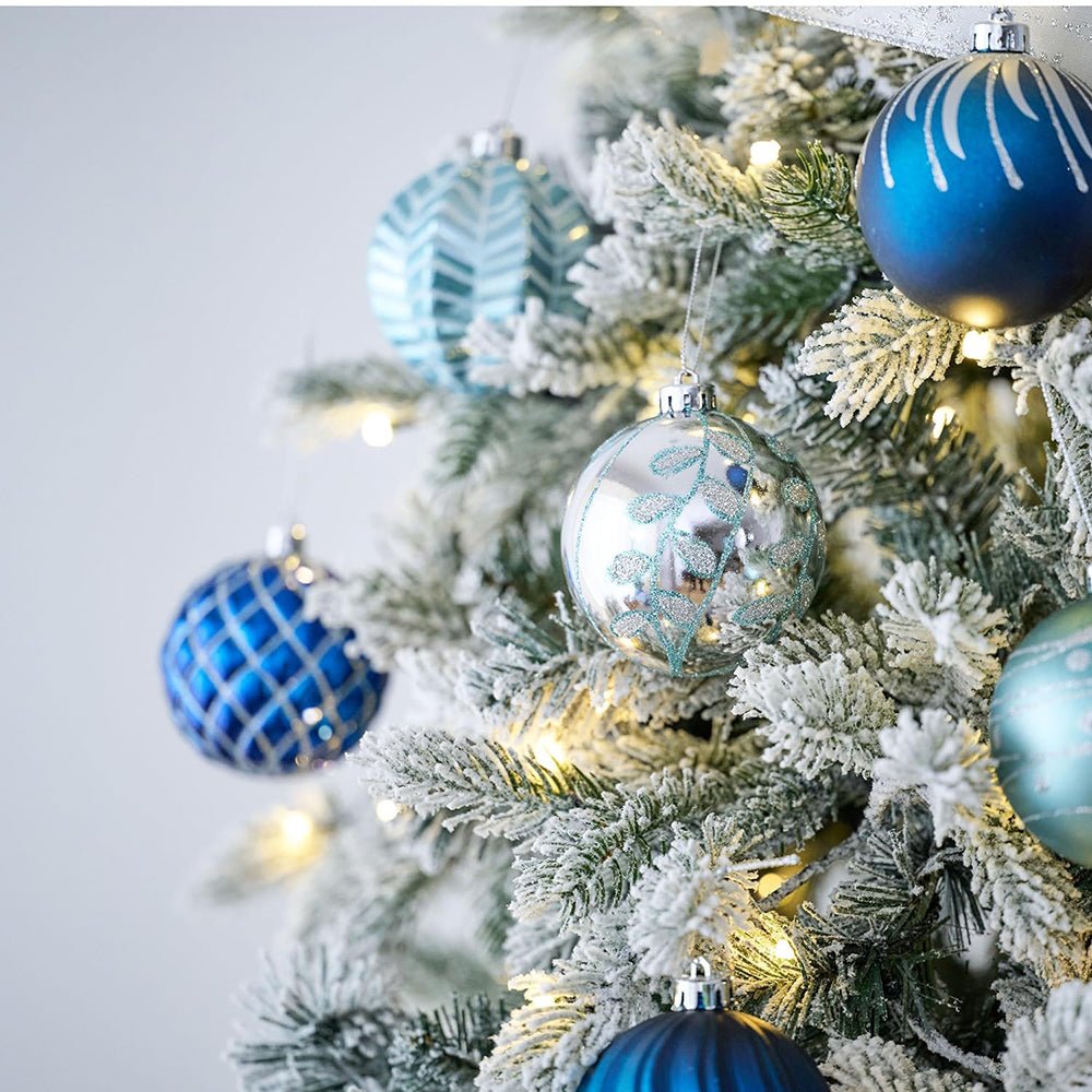 16 pcs Blue Silver Stripes theme Christmas Ball Tree ornaments XMAS Decoration Set - Little Surprise Box16 pcs Blue Silver Stripes theme Christmas Ball Tree ornaments XMAS Decoration Set