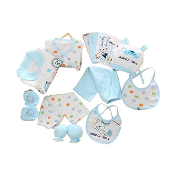 17 pcs Unisex Kids Wear Baby Hamper- BLUE (0 – 3 Months) - Little Surprise Box17 pcs Unisex Kids Wear Baby Hamper- BLUE (0 – 3 Months)