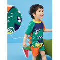 2 pcs Shirt & Shorts set 3d Orange Dinosaur Swimwwear with matching swimcap for toddlers and Kids, with UPF 50+ - Little Surprise Box2 pcs Shirt & Shorts set 3d Orange Dinosaur Swimwwear with matching swimcap for toddlers and Kids, with UPF 50+