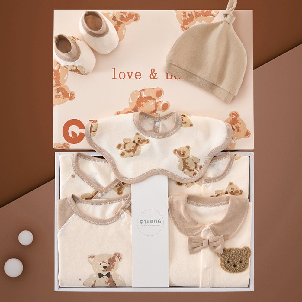 26pcs Cream & Brown Teddy Love , New born Baby Girl/Boy Gift Hamper all Season wear Clothes Gift Hamper Box, (0-6months) - Little Surprise Box26pcs Cream & Brown Teddy Love , New born Baby Girl/Boy Gift Hamper all Season wear Clothes Gift Hamper Box, (0-6months)