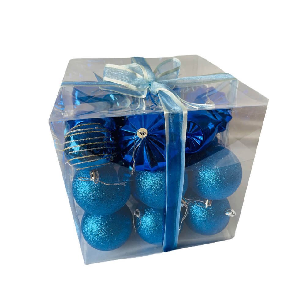 29 pcs Shiny Metallic Cobalt Blue Hanging Christmas Tree Ornaments - Little Surprise Box29 pcs Shiny Metallic Cobalt Blue Hanging Christmas Tree Ornaments