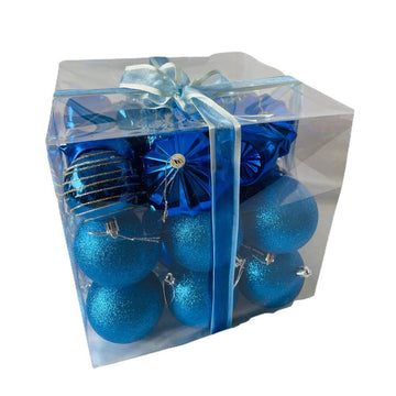 29 pcs Shiny Metallic Cobalt Blue Hanging Christmas Tree Ornaments - Little Surprise Box29 pcs Shiny Metallic Cobalt Blue Hanging Christmas Tree Ornaments
