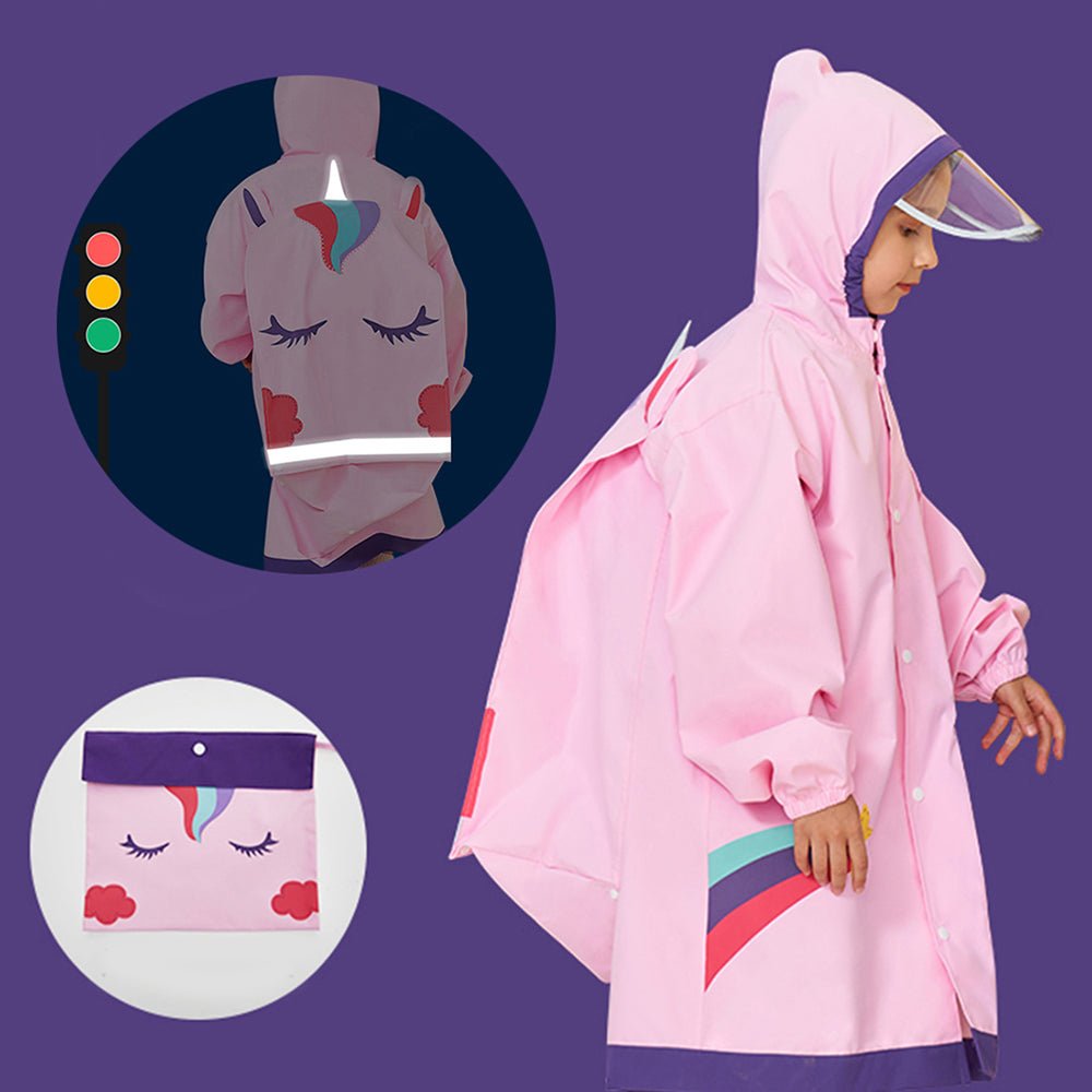 3d Peach Unicorn Kids Raincoat - Little Surprise Box3d Peach Unicorn Kids Raincoat