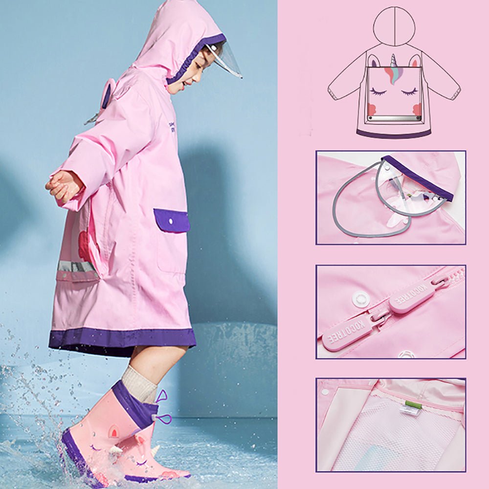 3d Peach Unicorn Kids Raincoat - Little Surprise Box3d Peach Unicorn Kids Raincoat