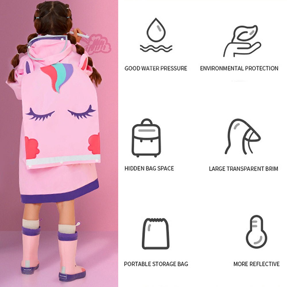 3d Peach Unicorn Kids Raincoat - Little Surprise Box3d Peach Unicorn Kids Raincoat