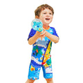 3d Tail Blue Surfing Dino Kids Swimwear with matching Swim Cap - Little Surprise Box3d Tail Blue Surfing Dino Kids Swimwear with matching Swim Cap