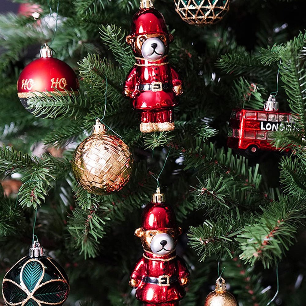 70 pcs London theme Red, Green, Gold Christmas Ball Tree ornaments XMAS Decoration Set - Little Surprise Box70 pcs London theme Red, Green, Gold Christmas Ball Tree ornaments XMAS Decoration Set