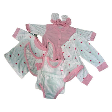 8 pcs Pink Bear Baby Girl/Boy Clothes Set (0-3 months)