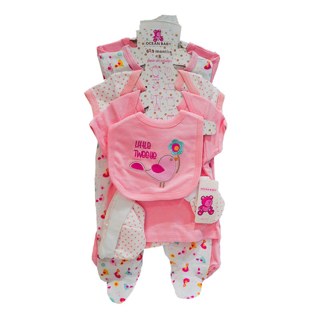 8 piece Cute Tweety 100 % cotton Infant Baby Girl Clothes Set - Little Surprise Box8 piece Cute Tweety 100 % cotton Infant Baby Girl Clothes Set