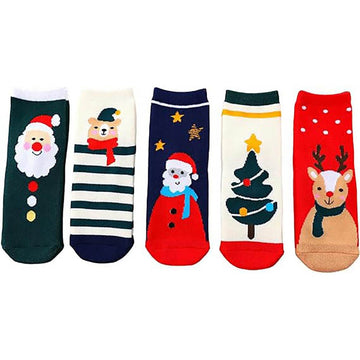 Assorted Festive Christmas Socks set of 5 pcs, Size Small 2year-4years - Little Surprise BoxAssorted Festive Christmas Socks set of 5 pcs, Size Small 2year-4years