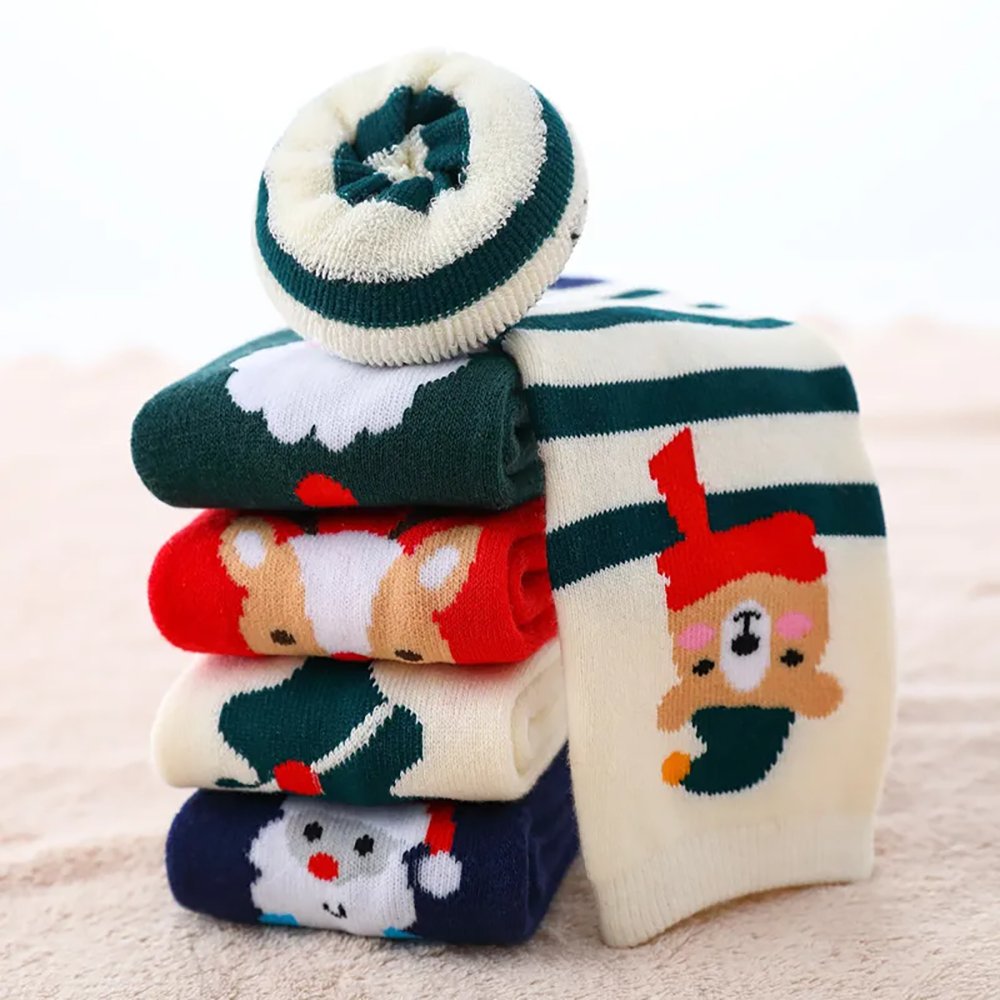 Assorted Festive Christmas Socks set of 5 pcs, Size Small 2year-4years - Little Surprise BoxAssorted Festive Christmas Socks set of 5 pcs, Size Small 2year-4years