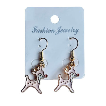 Baby Pink Doe the Deer Christmas Party Wear fashion accessories Earrings