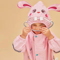 Baby Pink Rabbit Theme All Over Jumpsuit / Playsuit Raincoat for Kids - Little Surprise BoxBaby Pink Rabbit Theme All Over Jumpsuit / Playsuit Raincoat for Kids