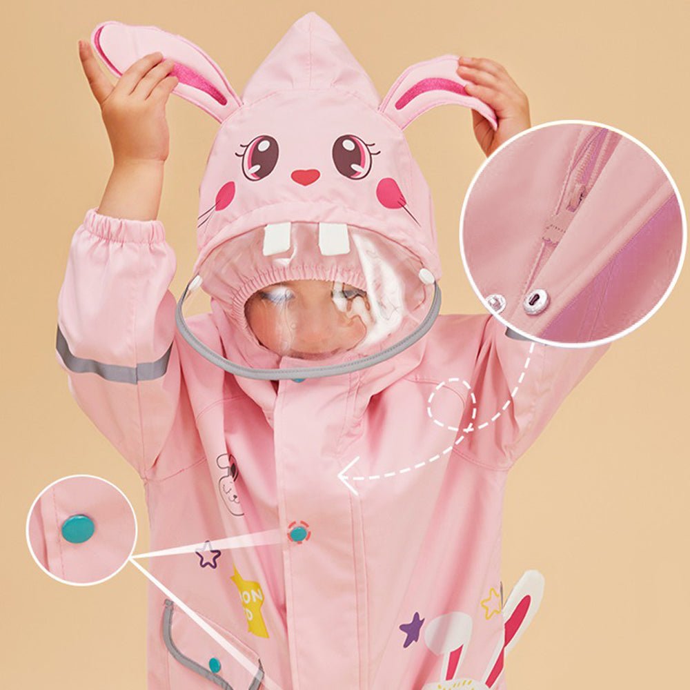 Baby Pink Rabbit Theme Raincoat for Kids - Little Surprise BoxBaby Pink Rabbit Theme Raincoat for Kids