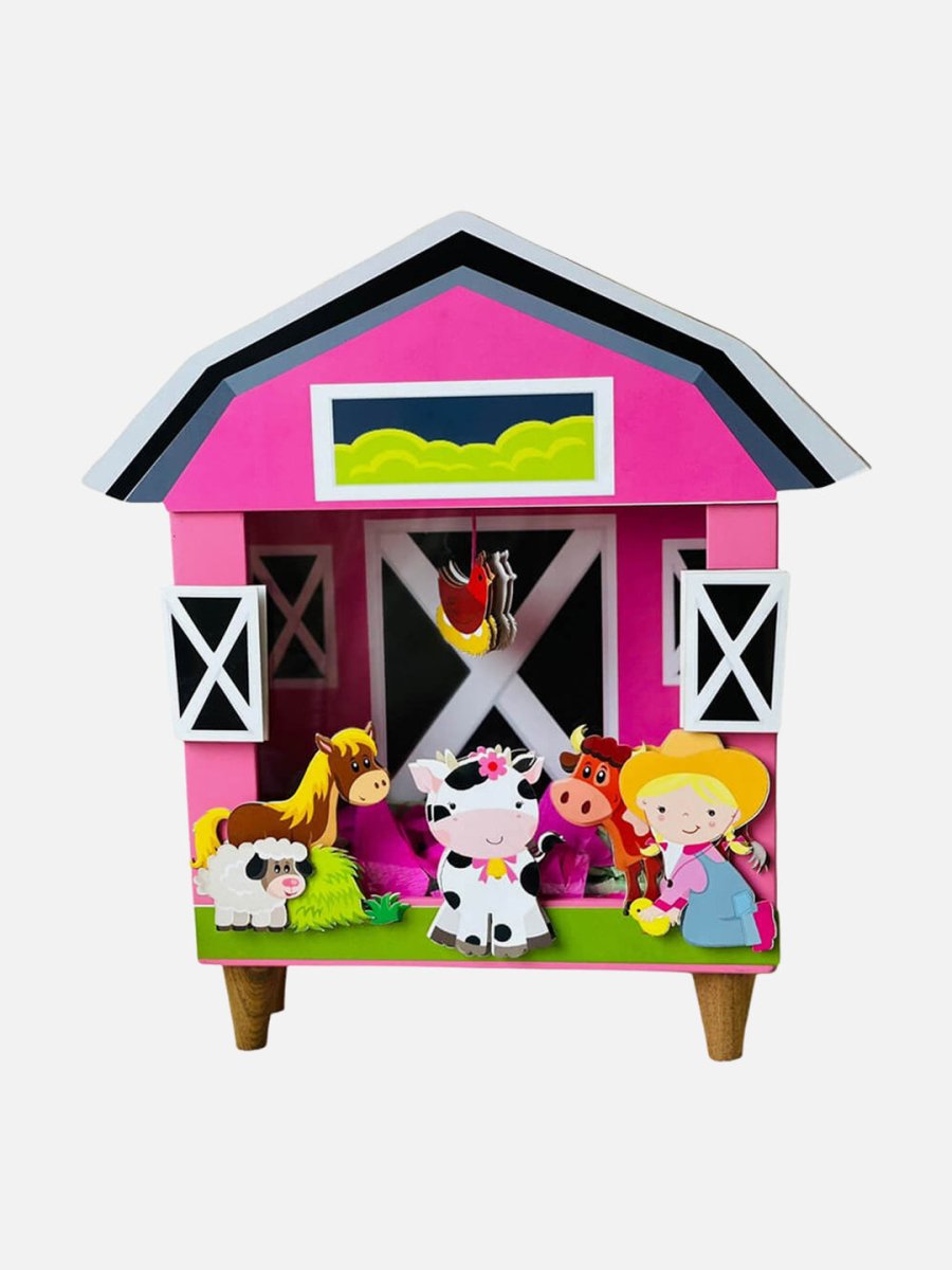 Barnyard Piggy Bank with Cowgirl (Pink) - Little Surprise BoxBarnyard Piggy Bank with Cowgirl (Pink)