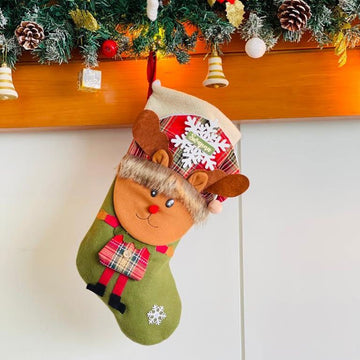 Big Rudolf Face Christmas Stockings, Large
