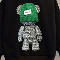Black & Green Fuzzy Teddy 2 piece Track Suit set for Kids - Little Surprise BoxBlack & Green Fuzzy Teddy 2 piece Track Suit set for Kids