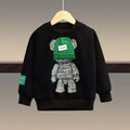 Black & Green Fuzzy Teddy 2 piece Track Suit set for Kids - Little Surprise BoxBlack & Green Fuzzy Teddy 2 piece Track Suit set for Kids