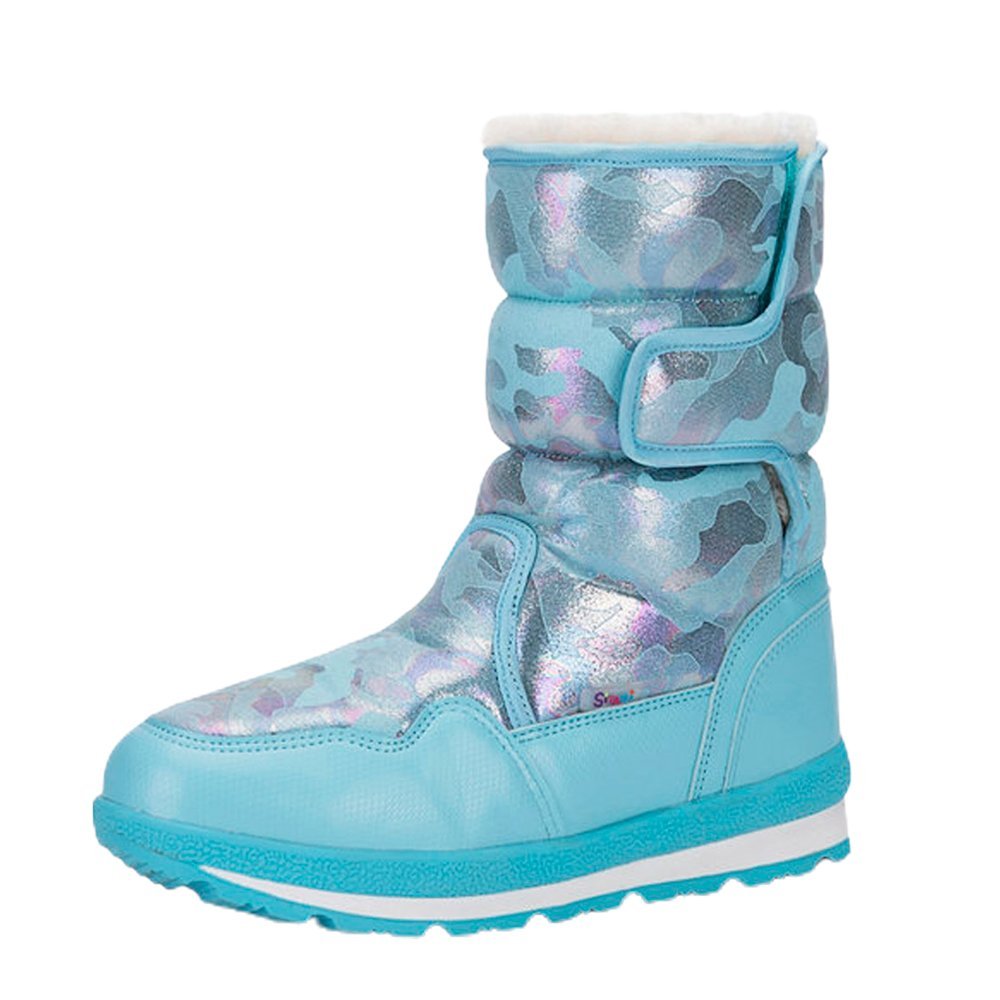 Blue and Silver Glam Kids Winter Snowboots - Little Surprise BoxBlue and Silver Glam Kids Winter Snowboots