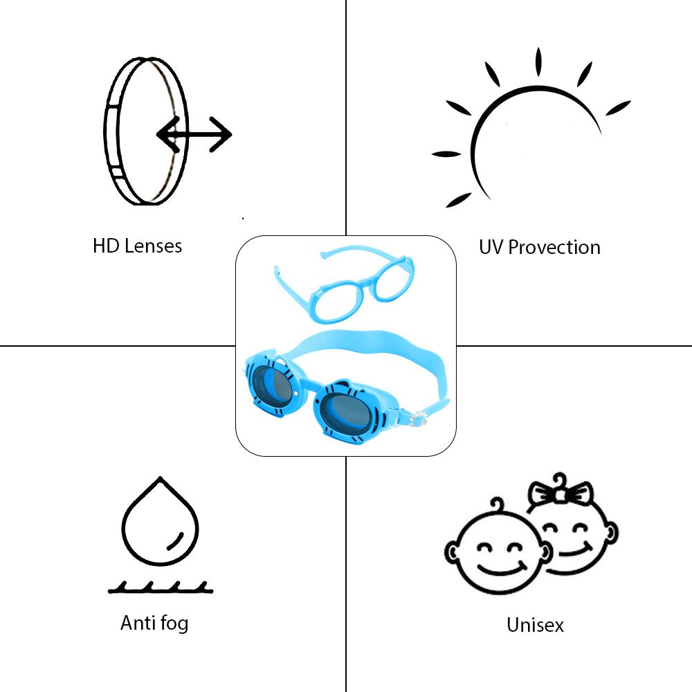 Blue Fish Dual Glass Frame Sun protection & Swimming Goggles for Kids, UV protected and Anti Fog - Little Surprise BoxBlue Fish Dual Glass Frame Sun protection & Swimming Goggles for Kids, UV protected and Anti Fog