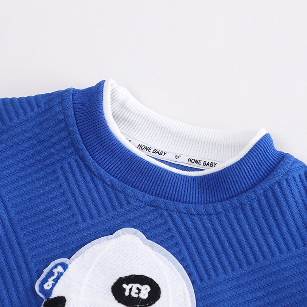 Blue & Grey Rock on Teddy 2 piece Track Suit set for Toddlers & Kids - Little Surprise BoxBlue & Grey Rock on Teddy 2 piece Track Suit set for Toddlers & Kids