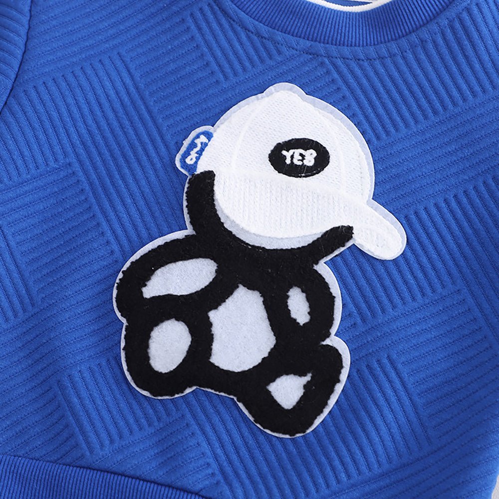 Blue & Grey Rock on Teddy 2 piece Track Suit set for Toddlers & Kids - Little Surprise BoxBlue & Grey Rock on Teddy 2 piece Track Suit set for Toddlers & Kids