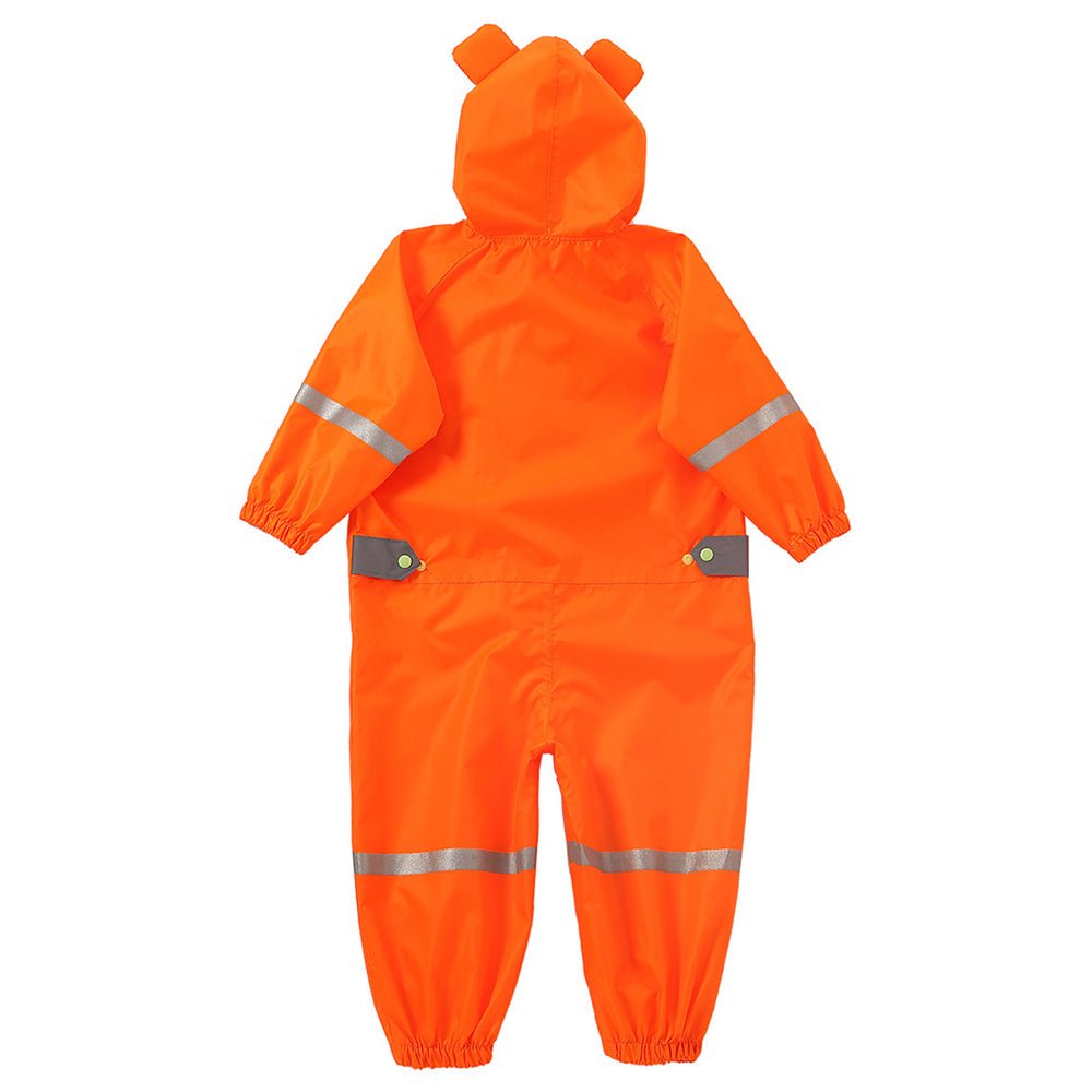 Bright Orange Roaring Tiger Theme All Over Jumpsuit / Playsuit Raincoat for Kids - Little Surprise BoxBright Orange Roaring Tiger Theme All Over Jumpsuit / Playsuit Raincoat for Kids