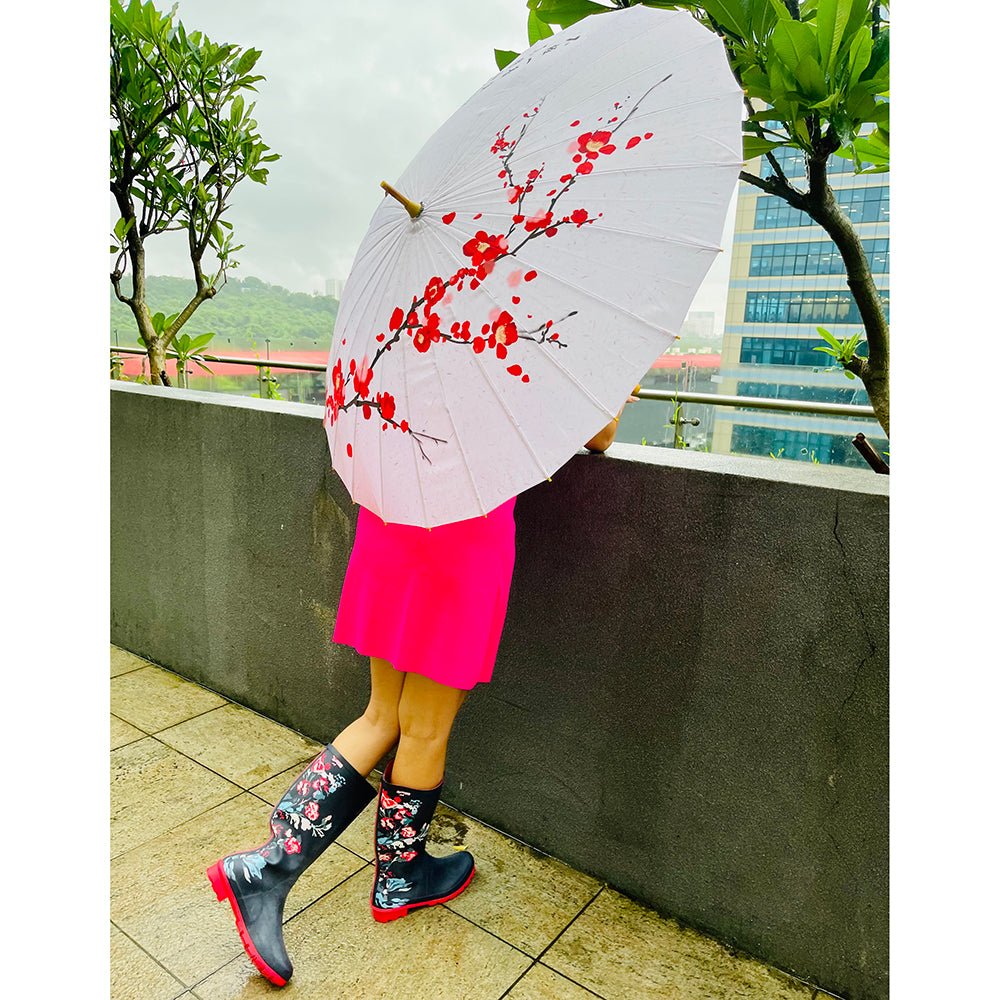 Cherry Blossom , Chinese Canopy Style Rain and All season Umbrella - Little Surprise BoxCherry Blossom , Chinese Canopy Style Rain and All season Umbrella