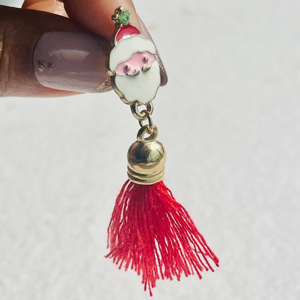 Christmas earrings accessories party wear, Red Flowy hanging Santa Claus - Little Surprise BoxChristmas earrings accessories party wear, Red Flowy hanging Santa Claus