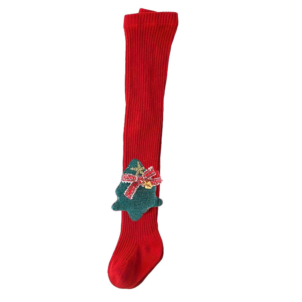 Christmas Glitter XMAS Tree Red Full Length Stockings/Tights for Christmas Party, Small 1-2 years - Little Surprise BoxChristmas Glitter XMAS Tree Red Full Length Stockings/Tights for Christmas Party, Small 1-2 years