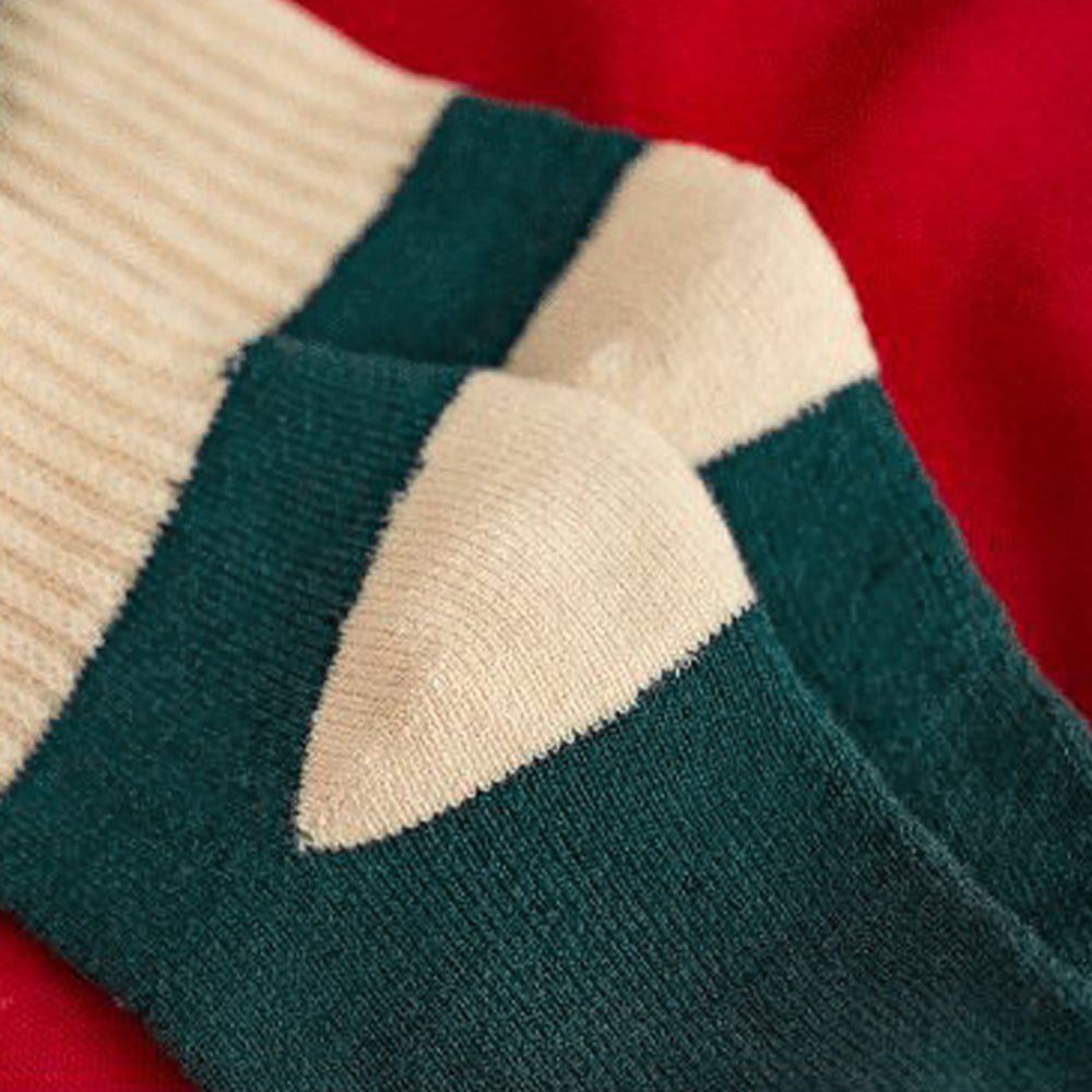 Cream & Green christmas Tree, 3d Pop up chrsitmas Ankle length socks for kids - Little Surprise BoxCream & Green christmas Tree, 3d Pop up chrsitmas Ankle length socks for kids