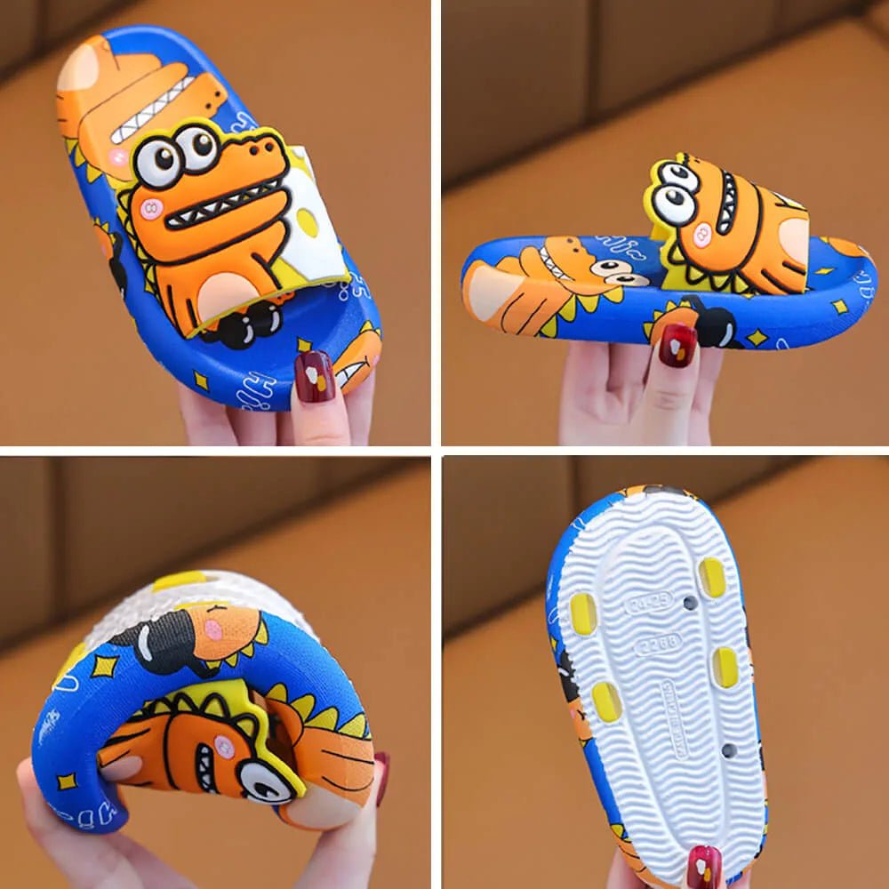 Dino Blue & Yellow Slip on Clogs, Summer/Monsoon/ Beach Footwear for Toddlers and Kids, Unisex - Little Surprise BoxDino Blue & Yellow Slip on Clogs, Summer/Monsoon/ Beach Footwear for Toddlers and Kids, Unisex
