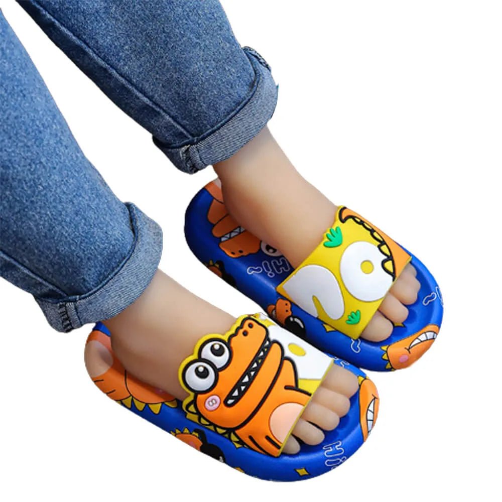 Dino Blue & Yellow Slip on Clogs, Summer/Monsoon/ Beach Footwear for Toddlers and Kids, Unisex - Little Surprise BoxDino Blue & Yellow Slip on Clogs, Summer/Monsoon/ Beach Footwear for Toddlers and Kids, Unisex