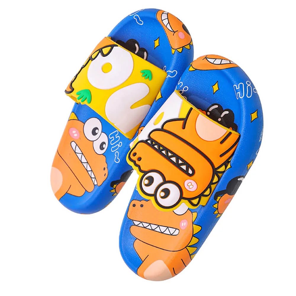 Dino Blue & Yellow Slip on Clogs, Summer/Monsoon/ Beach Footwear for Toddlers and Kids, Unisex - Little Surprise BoxDino Blue & Yellow Slip on Clogs, Summer/Monsoon/ Beach Footwear for Toddlers and Kids, Unisex